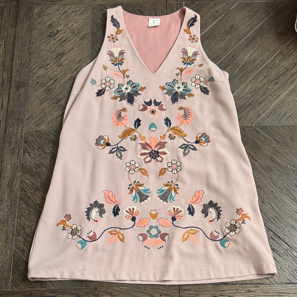 By Together Blush Pink Embroidered Mini Dress - Small